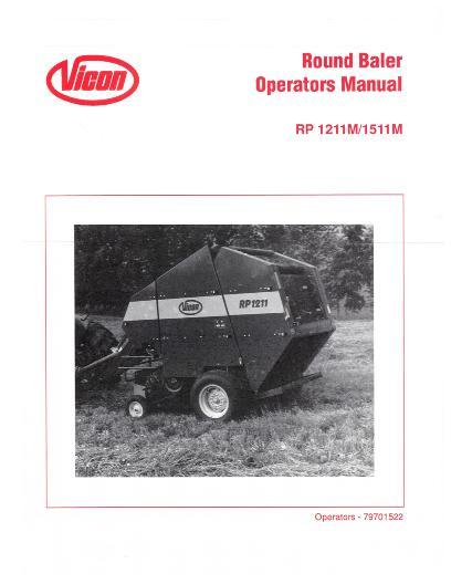 AGCO RP1211M RP1511M Round Baler Operator Manual 79701522 English