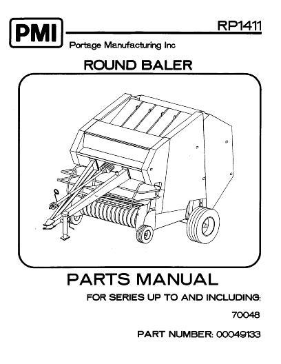 AGCO RP1411 Series 70048 Round Baler Parts Book 49133 English