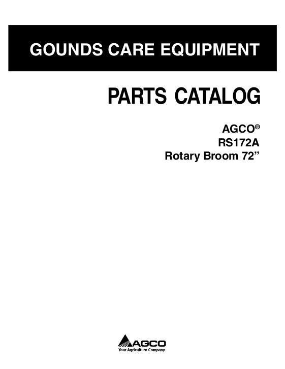 AGCO RS172A Rotary Broom Parts Book 4316268M3 English