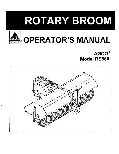 AGCO RS560 Rotary Broom Operator Manual 4263314M1 English