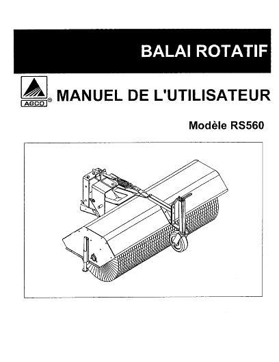 AGCO RS560 Rotary Broom Operator Manual 4263335M1 French
