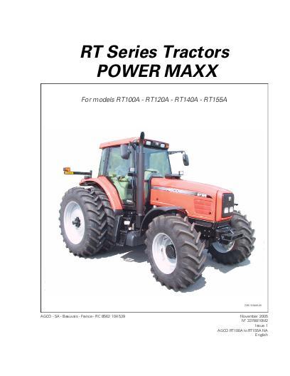 AGCO RT100A RT120A RT140A RT155A Tractor (PowerMaxx CVT, tier 2) Operator Manual 3378810M2 English