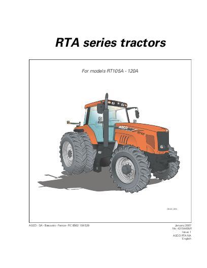 AGCO RT105A RT120A Tractor (PowerMaxx CVT, tier 3) Operator Manual 4315445M1 English