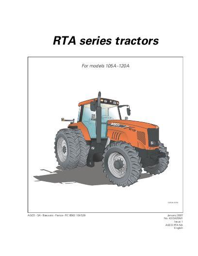 AGCO RT110A - RT120A RTA Series Tractor (tier 3, Auto 6) Operator Manual 4315425M1 English