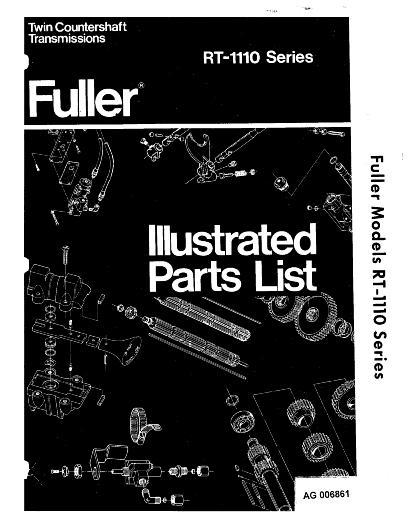 AGCO RT1110 Fuller (transmission) Parts Book AG006861 English
