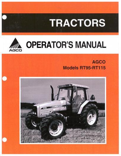 AGCO RT115 RT95 Tractor Operator Manual 3378324M2 English