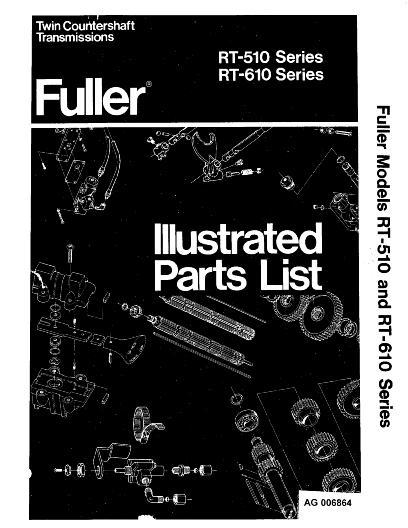 AGCO RT510 RT610 Fuller (transmission) Parts Book AG006864 English