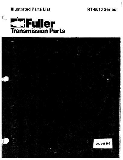 AGCO RT6610 Fuller (transmission) Parts Book AG006863 English