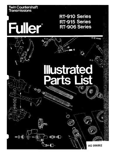 AGCO RT910 RT915 RT906 Fuller (transmission) Parts Book AG006862 English