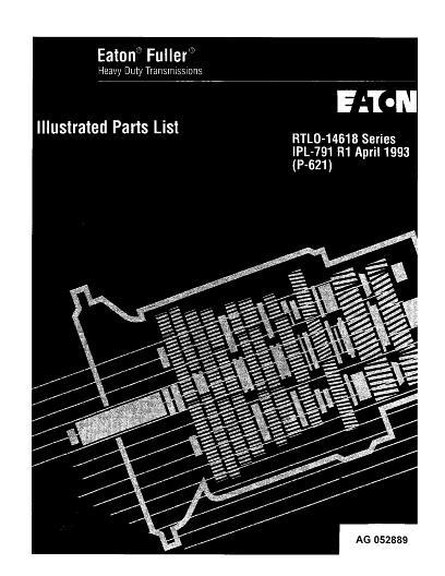 AGCO RTLO 14618 Eaton Fuller (transmission) Parts Book AG052889 English