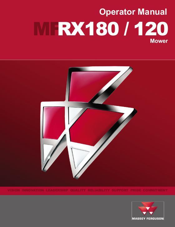 AGCO RX120 RX180 Rotary Mower Operator Manual 4283419M1 English