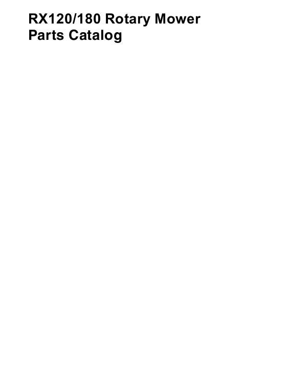 AGCO RX120 RX180 Rotary Mower Parts Book 651937M1 English