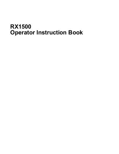 AGCO RX1500 Rotary Cutter (15 ft.) Operator Manual 4283059M1 English
