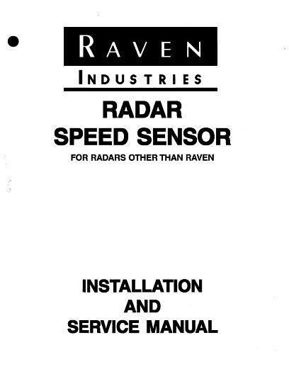 AGCO Radar Speed Sensor (non-Raven) Service Manual AG054199 English