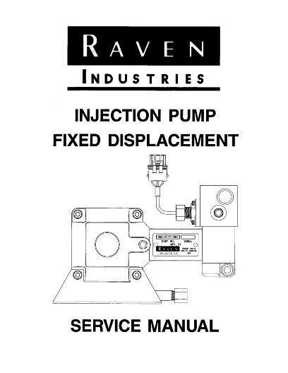 AGCO Raven Injection Pump (fixed displacement) Service Manual AG060141 English
