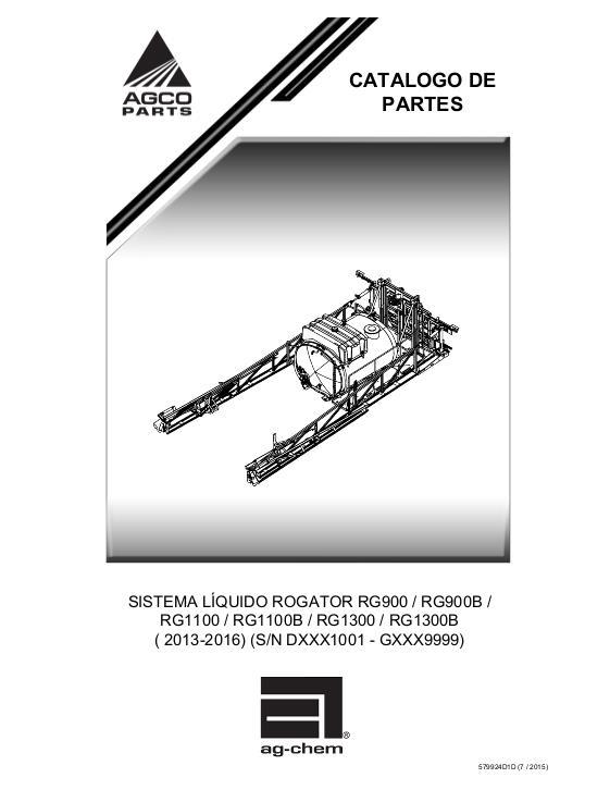 AGCO RoGator (liquid system, eff sn Dxxx1001, 2013) Parts Book 579924D1D Spanish