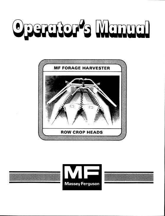 AGCO Row Crop Head (for 680 684 688) Operator Manual 1449111M1 English