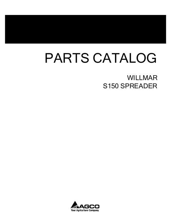 AGCO S150 S-150 Spreader Parts Book WRP0363D English