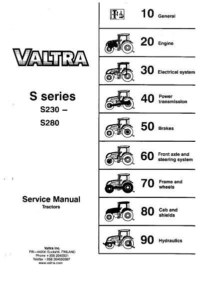 AGCO S230 S240 S260 S280 Tractor Service Manual V39220211 English