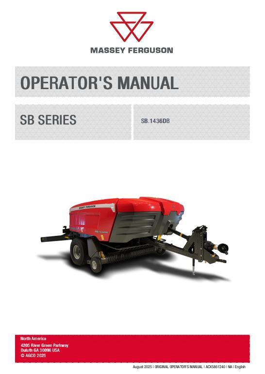 AGCO SB.1436DB Rectangular Baler Operator Manual Operator Manual ACX5861240 English