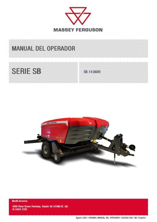 AGCO SB.1436DB Rectangular Baler Operator Manual Operator Manual ACX5861260 Spanish