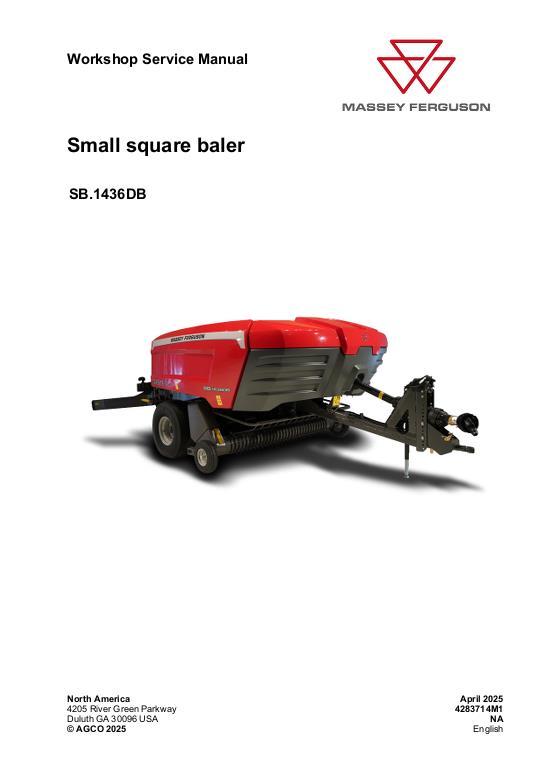 AGCO SB.1436DB Rectangular Baler Service Manual Service Manual 4283714M1 English