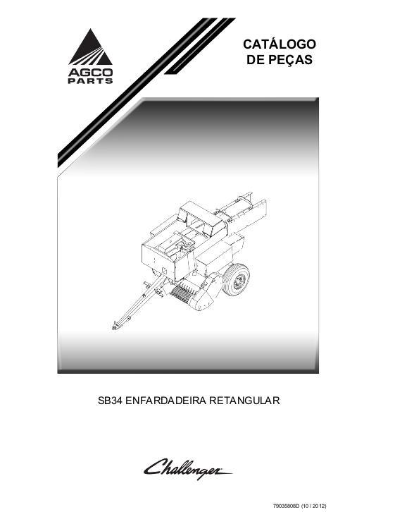 AGCO SB34 Rectangular Baler Parts Book 79035808D Portuguese