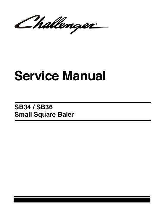 AGCO SB34 SB36 Baler Service Manual 79035890A English