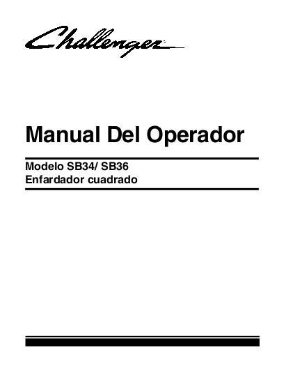 AGCO SB34 SB36 Rectangular Baler Operator Manual 700723995E Spanish
