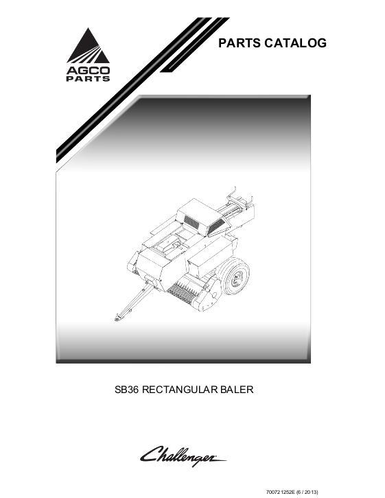 AGCO SB36 Baler Parts Book 700721252E English