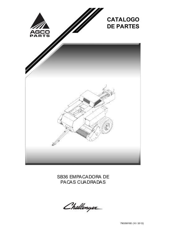 AGCO SB36 Rectangular Baler Parts Book 79035819D Spanish