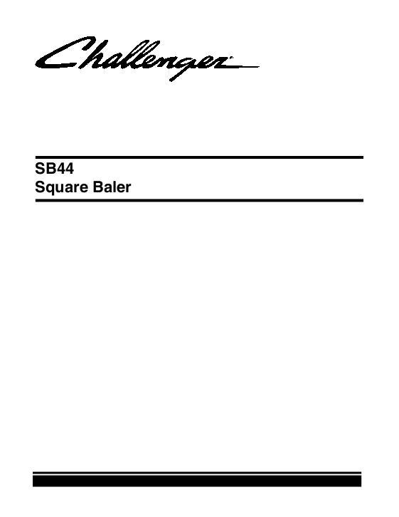 AGCO SB44 Baler Operator Manual 700735822L English