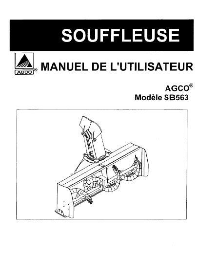 AGCO SB563 Snow Blower (attachment) Operator Manual 4263120M1 French