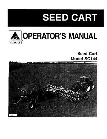 AGCO SC144 Seed Cart Operator Manual N34217 English