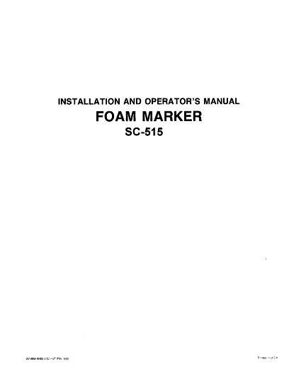 AGCO SC515 SC-515 Foam Marker Operator Manual 6619969 English