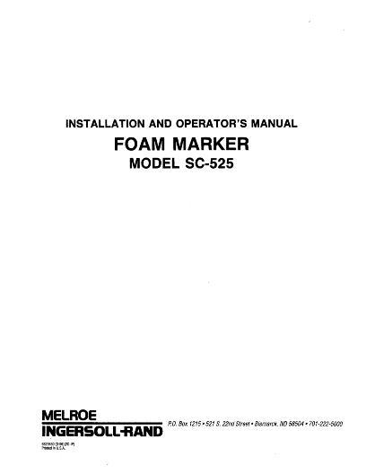 AGCO SC525 SC-525 Foam Marker Operator Manual 6629530 English