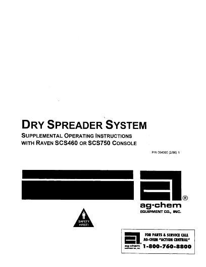 AGCO SCS460 SCS750 Raven (dry spreader system) Operator Manual AG054605 English