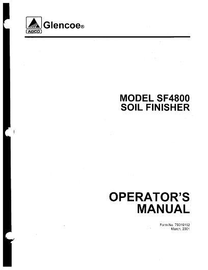 AGCO SF4800 Soil Finisher Operator Manual 79019152 English