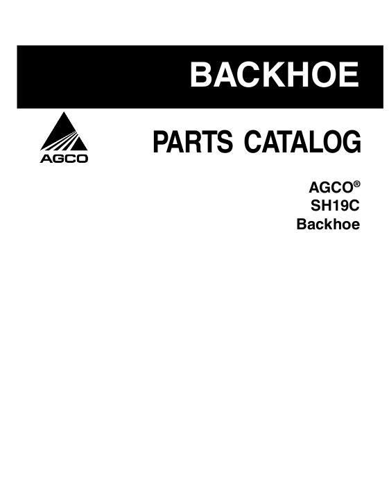 AGCO SH19C Backhoe Parts Book 79021758C English