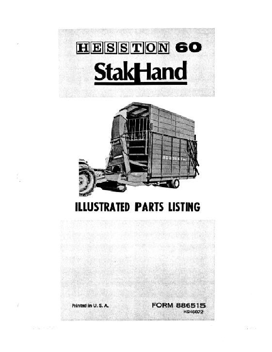 AGCO SH60 StakHand (1972) Parts Book 886515 English