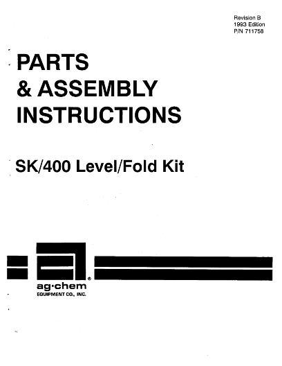 AGCO SK 400 Level Fold Kit Parts Book AG711758 English