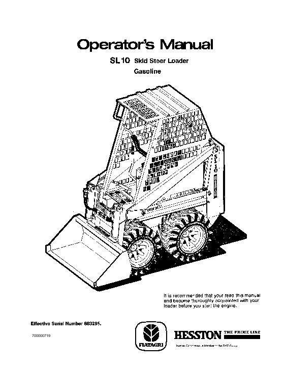 AGCO SL10 Skid Steer Loader Operator Manual 700000719 English