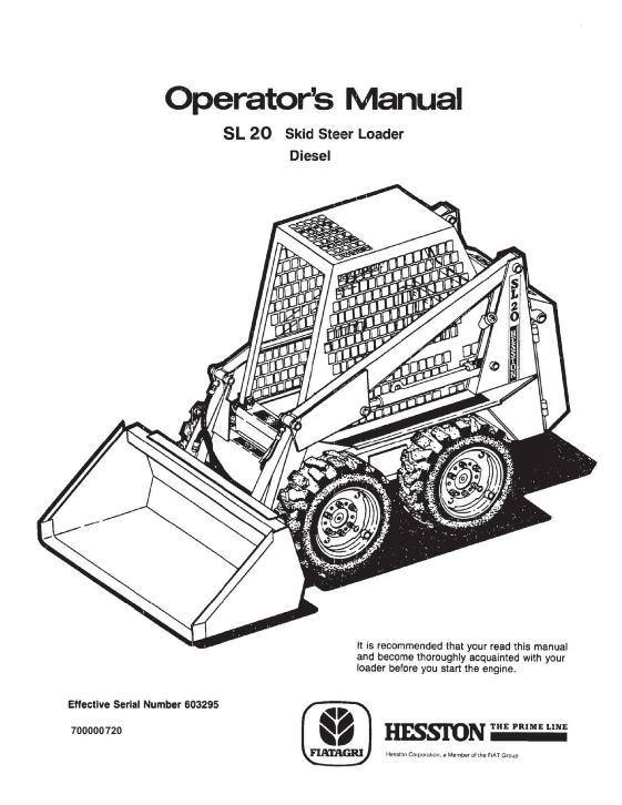 AGCO SL20 Skid Steer Loader Operator Manual 700000720 English