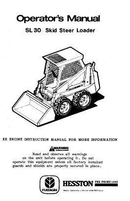 AGCO SL30 Skid Steer Loader Operator Manual 700000721 English