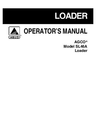 AGCO SL46A Loader Operator Manual 4283135M2 English