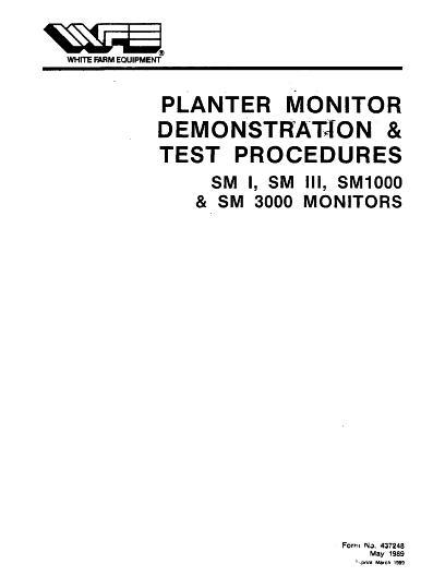 AGCO SM1000 SM3000 Seed Monitor (test procedure) Operator Manual W437248 English