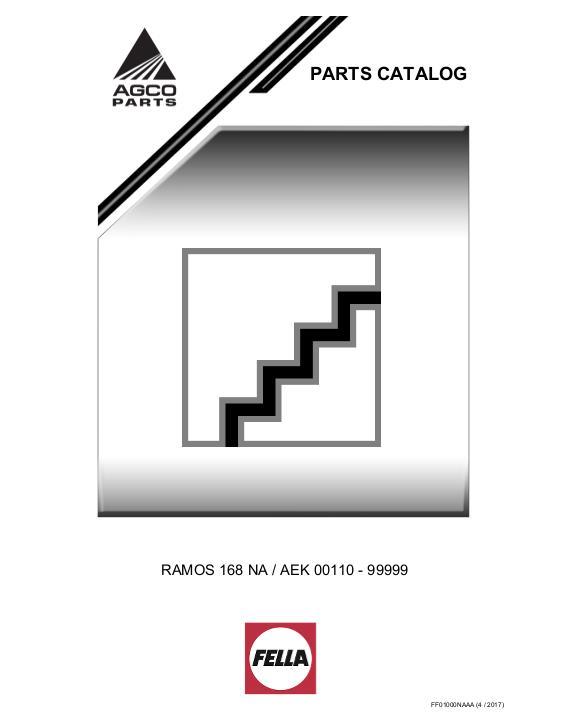 AGCO SM168 Mower Parts Book FF01000NAA English
