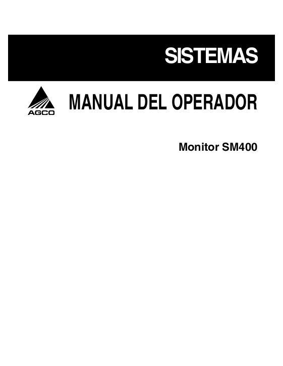 AGCO SM400 Seed Monitor Operator Manual 700730530D Spanish