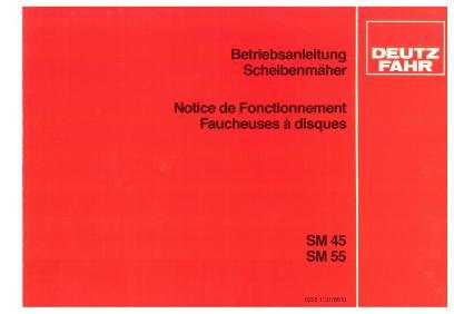AGCO SM45 SM55 Disc Mower Operator Manual 2951131 Multiple