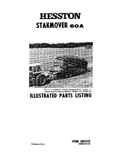 AGCO SM60 SM60A StakMover Parts Book 8881542 English